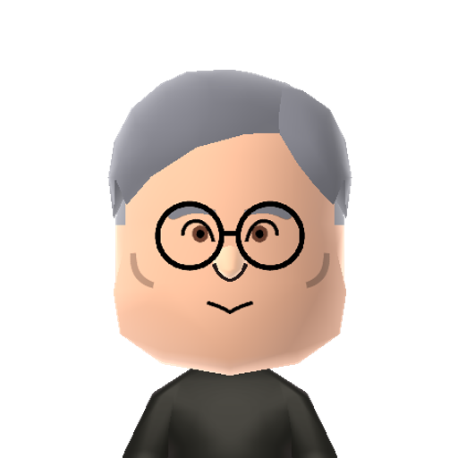 RogerEbert Mii character: Film critic best known for working with Gene Siskel (Siskel & Ebert). Two thumbs up!