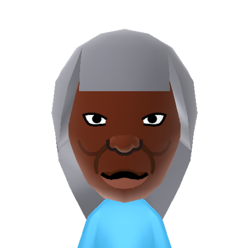 Guinan Mii character: Barkeep of the U.S.S. Enterprise NCC-1701-D Ten Forward lounge, from the series Star Trek: The Next Generation as played by comedian Whoopi Goldberg. She always wore large, oddly shaped headdresses and serenely served up advice and wisdom to the crew.