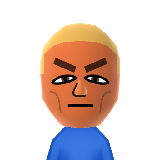 Rex Mii character: A clone captain from "Star Wars: The Clone Wars" without his helmet.