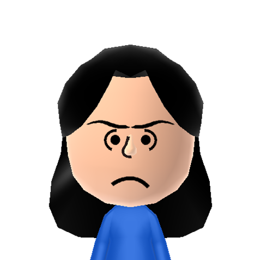 LucyV.Pelt Mii character: The "Psychiatrist" we all love to hate from Charles M. Schulz's "Peanuts" comic strip. She never did let Charlie Brown kick that football...