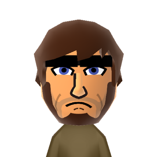 SolidSnake Mii character: He is a special operations agent and spy, he is the main character in "Metal Gear" games.