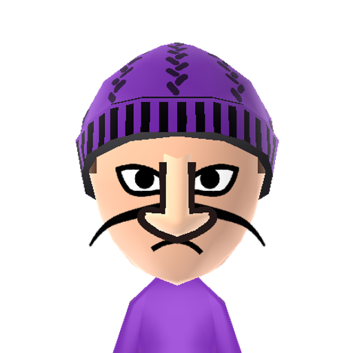 waluigi Mii character: This is a Mii uploaded for the 3DS version and distributed by Mii Central for both the 3DS and Switch versions of Miitopia.