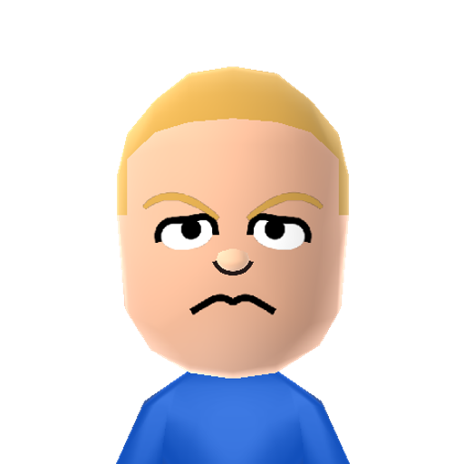 Bobby hill Mii character: The son of Hank Hill from the animated sitcom "King of the Hill".