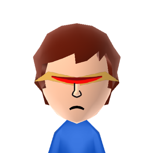 Cyclops Mii character: Superhero and member of the X-men from Marvel comics and movies. AKA Scott Summers.