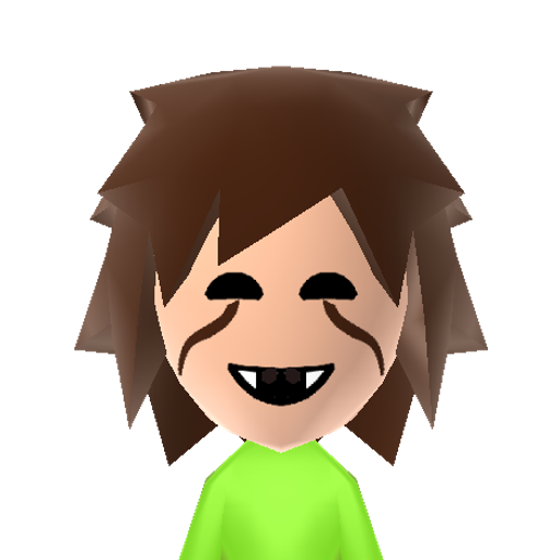 __________ Mii character: This is a Mii uploaded for the 3DS version and distributed by Mii Central for both the 3DS and Switch versions of Miitopia.