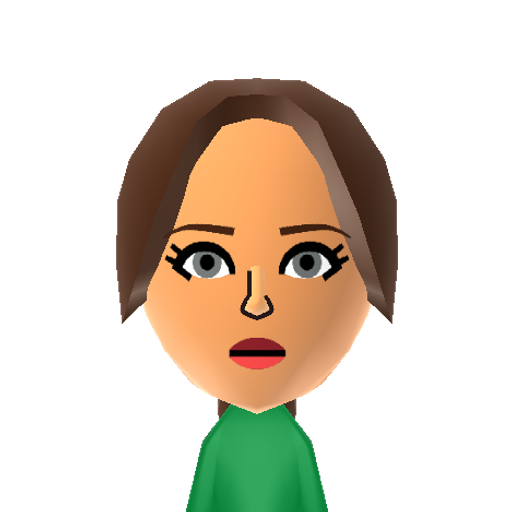 Katniss Mii character: The main character from "The Hunger Games" trilogy. Played by Jennifer Lawrence.