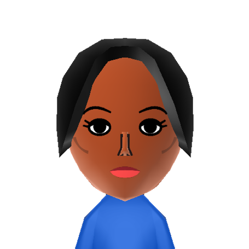 Akiko Mii character: A Mii from Wii Sports Resort: Meme Squad, a mod for Wii Sports Resort