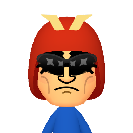 CaptFalcon Mii character: Captain Falcon from the F-Zero games by Nintendo. Star racer of the game and legendary bounty hunter.