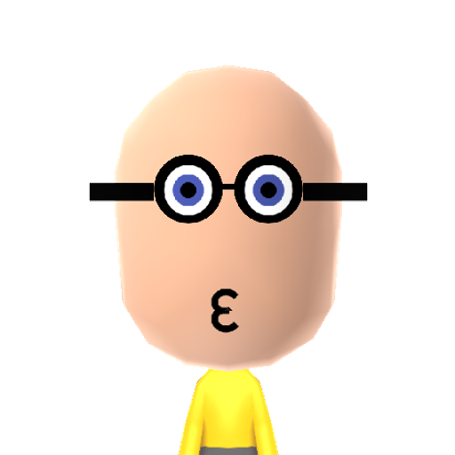 minion Mii character: The minion from Despicable Me that asked for kisses after Gru gave kisses to the kids.
