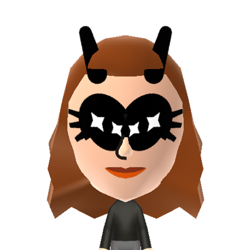 catwomen Mii character: One of Batman's enemies. She has "feelings" for Batman.