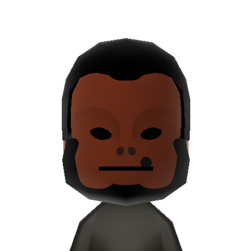 Koba Mii character: From the "Rise of the Planet of the Apes" movies, the prequels to "Planet of the Apes". He is an evil bonobo that hates humans because they abused him.