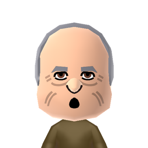 Fred Mertz Mii character: Neighbor and friend of the Riccardos in the classic sitcom "I Love Lucy".