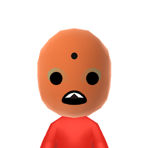 Mega Maw Mii character: From the indie game "The Binding of Isaac". Purple flames? Check. Giant head? Check. Jumpy things? Check. Mega Maw's megabuster is ready for action!