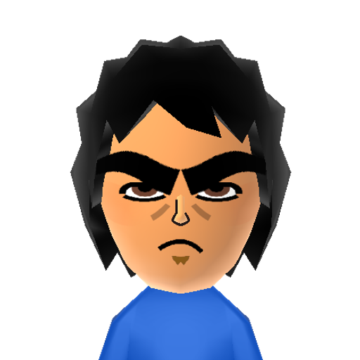 Kenshiro Mii character: The protagonist of the post-apocalyptic setting martial arts anime "Hokuto No Ken", aka "Fists of the North Star".