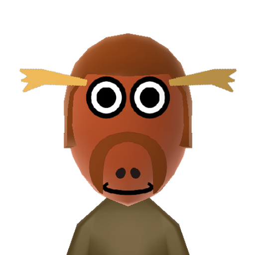 Bullwinkle Mii character: The dimwitted cartoon moose from "Rocky & Bullwinkle".