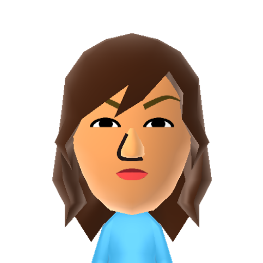 Aneta Mii character: a Staff Mii from Skater Cat
