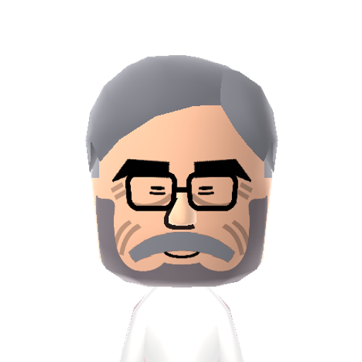 Hayao Mii character: Famous japanese animation director, creator of Spirited Away, Totoro and Porco Rosso.