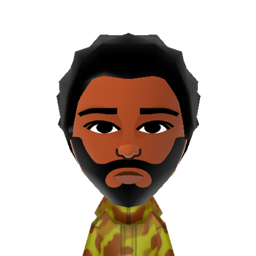 Gambino Mii character: (Source: https://www.reddit.com/r/tomodachilife/comments/1jun11d/)