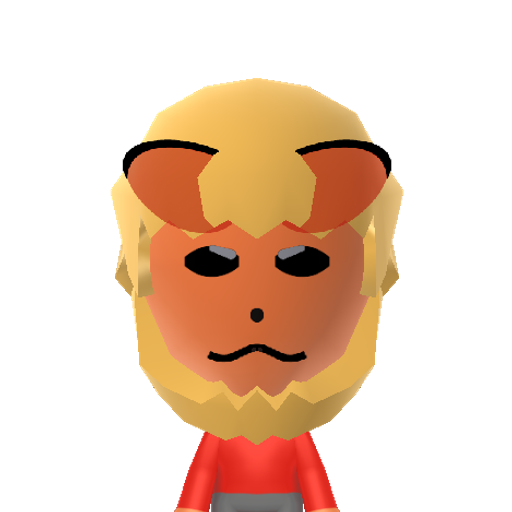 Flareon Mii character: The strong fire type Pokemon that evolves from Eevee with a fire stone.
