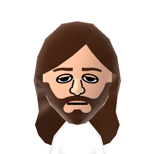Jesus Mii character: These are extracted and derived from the Mii Central Miis from the 3DS Miitopia.