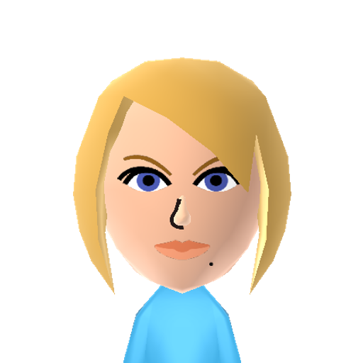 Z.S. Samus Mii character: Protagonist from "Metroid" games. She's an ex-Galactic Federation soldier who turned into an intergalactic bounty hunter. This is her version without the famous power suit.