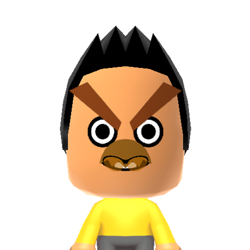 Yellow Mii character: The yellow bird from the "Angry Birds" game series.