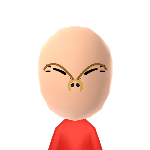 Rabit Mii character: On the face of this Mii is the long-eared animal that you might see in your yard.