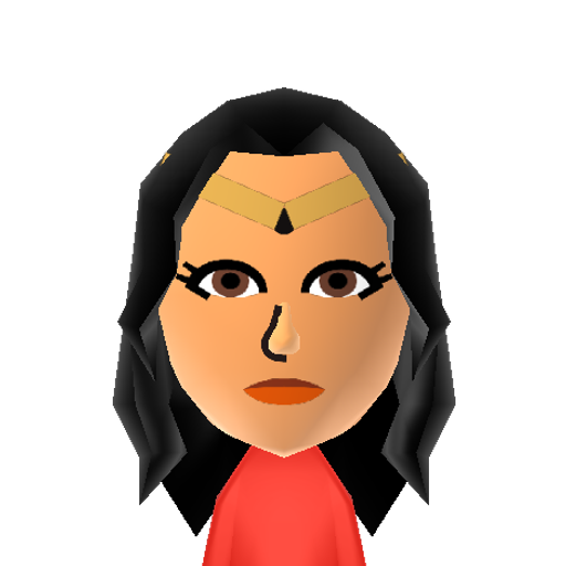 W. Woman Mii character: Superheroine appearing regularly in stories published by DC Comics.