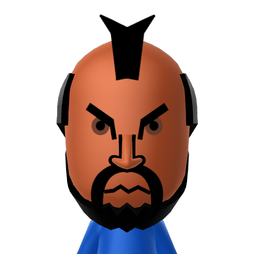 Mr. T Mii character: These are extracted and derived from the Mii Central Miis from the 3DS Miitopia.