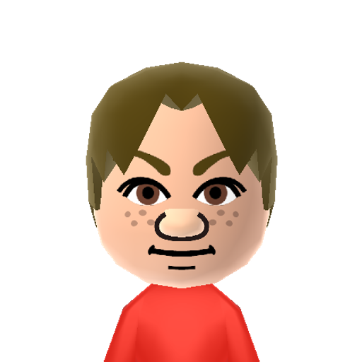 NINTENDO Mii character: This is one of the 101 Miis who would appear in the WaraWara Plaza if the Wii U is not connected to the internet, Since Miiverse was discontinued on 2017, that is always going to happen unless they use a unofficial Miiverse revival.