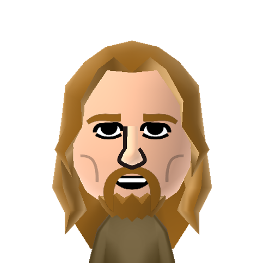 The Dude Mii character: A.K.A. Jeffrey Lebowski, but nobody calls him that. From the movie "The Big Lebowski". Played by Jeff Bridges.