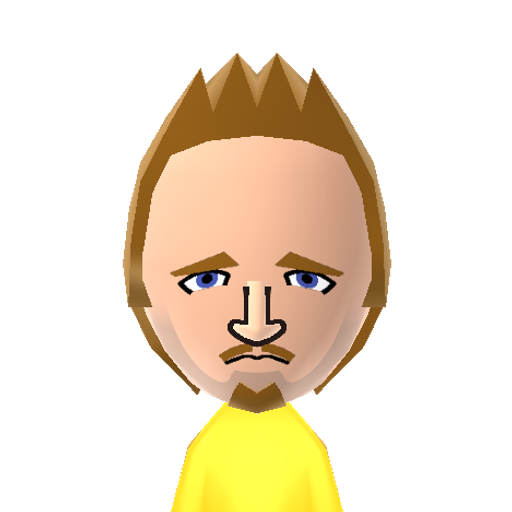 Pinkman Mii character: Walter White's meth cooking partner in the TV series Breaking Bad. Portrayed by Aaron Paul.
