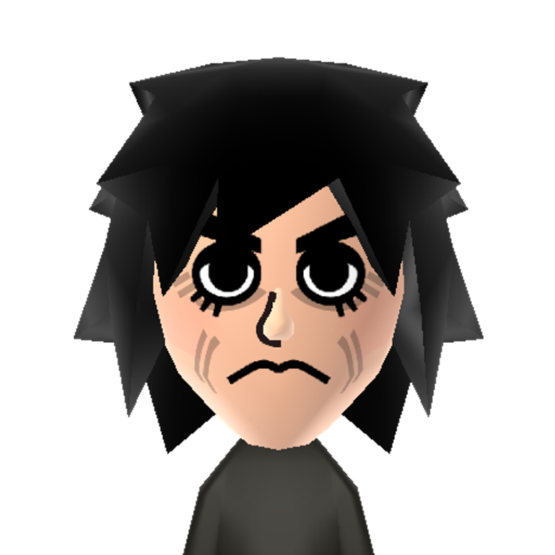 Alice.Coop Mii character: Make-up wearing shock rocker from the '70s.