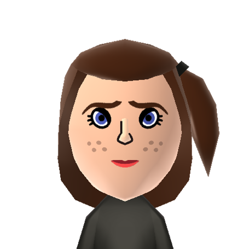 Nicole Mii character: A Mii from Wii Sports Resort: Meme Squad, a mod for Wii Sports Resort