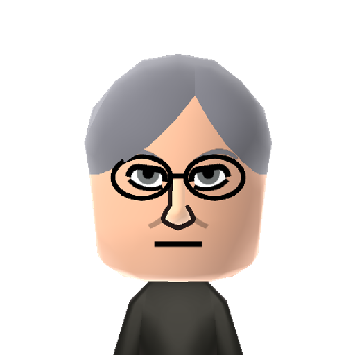 Ebert Mii character: The late film critic famous for his work for the Chicago Sun-Times and for co-hosting "At the Movies" / "Siskel and Ebert and the Movies".