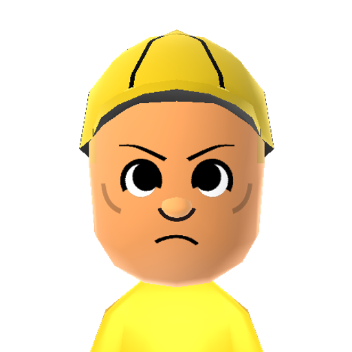 Slugger Mii character: From the game "Exhibition Match" in "Rhythm Heaven Fever". A batter with a strong attitude, he tries to hit the baseballs thrown by his rival, Pitcher.