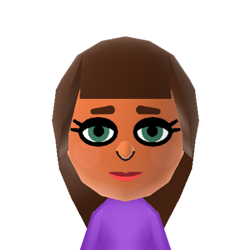 Scarlett P Mii character: A Mii from Jackson's WSR Mod, a mod for Wii Sports Resort.