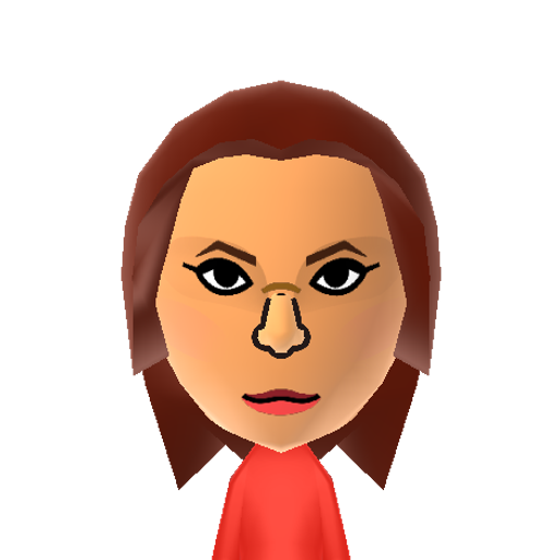 Kira Nerys Mii character: Character from "Star Trek: Deep Space Nine" as played by the actress Nana Visitor.