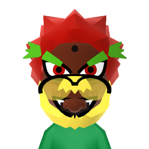 Bowser Mii character: This is a Mii uploaded for the 3DS version and distributed by Mii Central for both the 3DS and Switch versions of Miitopia. - Character from the Mario series