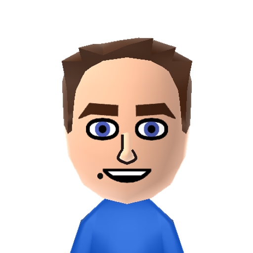 geeb(Hair) Mii character: My brother with hair