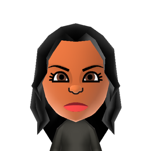 Kim Mii character: A Mii from Wii Sports Resort: Meme Squad, a mod for Wii Sports Resort