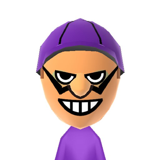 Waluigi Mii character: From Mario Bros. games.