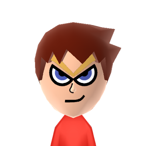 Quick Man Mii character: DWN-012 from Mega Man 2. The fastest Robot Master ever created by Dr. Wahwee-- er, I mean, Dr. Wily himself.