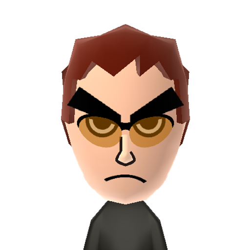 Amarao Mii character: Character from the anime "Fooly Cooly" who works as an agent for the Bureau of Interstellar Immigration. He wears large eyebrows because he thinks they make him look more manly.