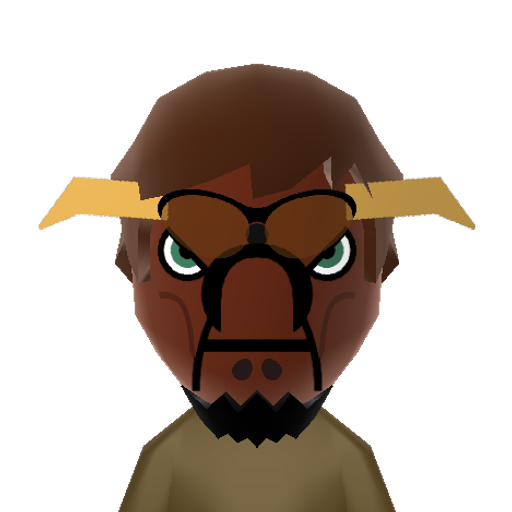 Bull Mii character: Let's just hope your other miis aren't wearing red...