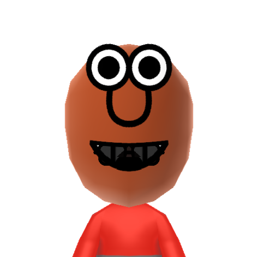 Elmo Mii character: This is a Elmo mii that I imported from the Check mii out Channel ran by WiiLink24 and I got this Mii from the website from the search bar. 

Mii Entry Code: 9134-1949-0014

https://miicontest.wiilink.ca/artisans/100118721