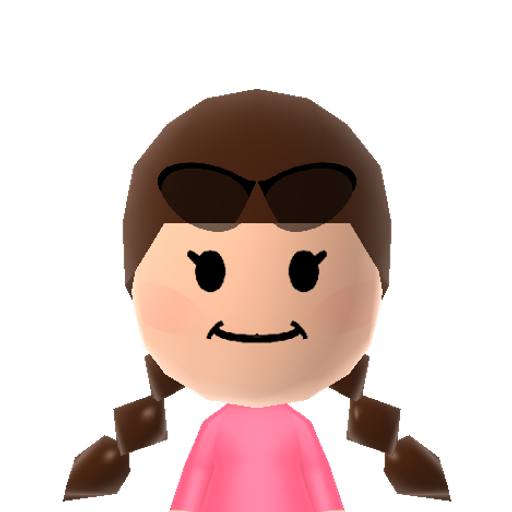 Toadette Mii character: This is a Mii uploaded for the 3DS version and distributed by Mii Central for both the 3DS and Switch versions of Miitopia.