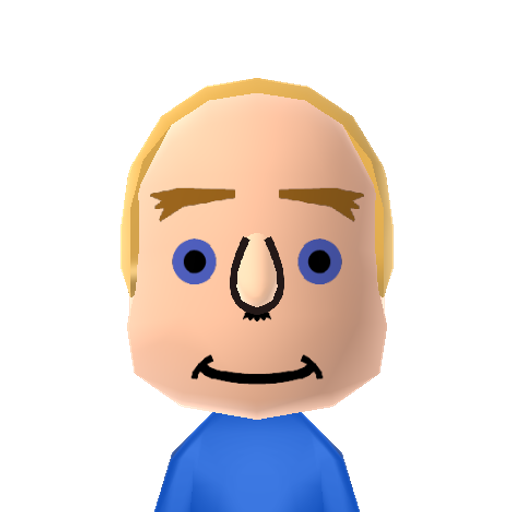 Mr.Rogers Mii character: The exact "Mr. Rogers" from the YouTube channel "WiiRikeToPray", used by Chris.