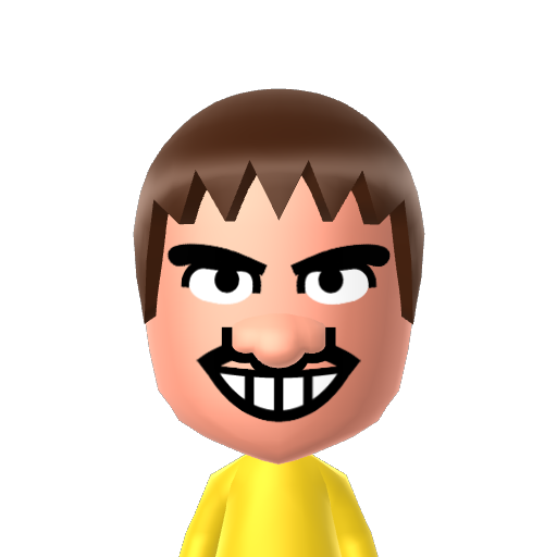 Wario Mii character: A Mii from Wii Sports Resort: Meme Squad, a mod for Wii Sports Resort