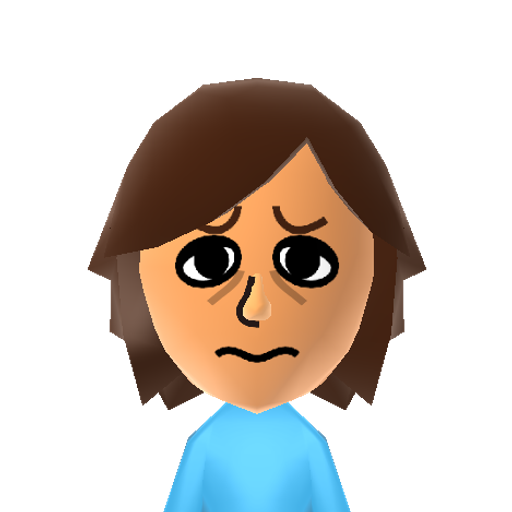 Depression Mii character: A random Mii from the Switch I created using the "Create from Likeness" feature